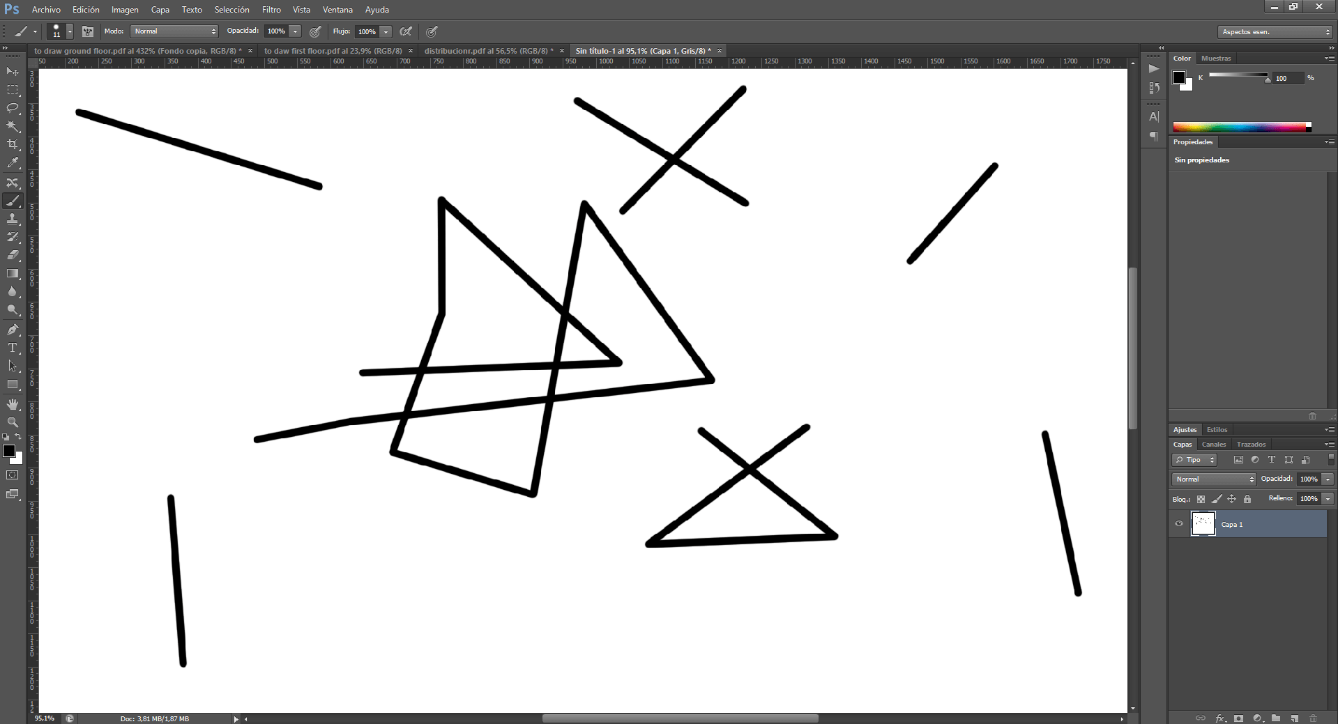 Como dibujar líneas rectas perfectas en Photoshop